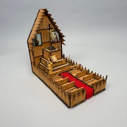 Folk Art Model Of A Matchstick Church