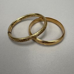 14k Yellow Gold Bracelet And A Gold-Filled Bracelet