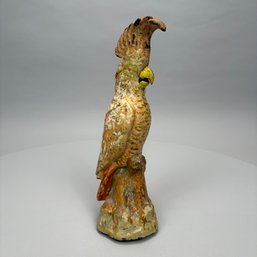 American Painted Cast-Iron Cockatoo Doorstop, Early 20th Century
