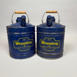 Pair Of 'Wheeling Corrugating Co.' Metal Gas Cans, Wheeling, West Virginia