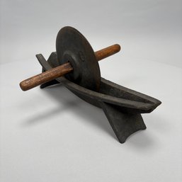 Early Iron And Wood Herb Grinder, 19th Century