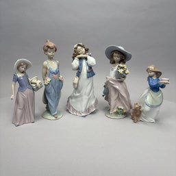 Five Lladro Porcelain Figures, Each Housed In The Original Box