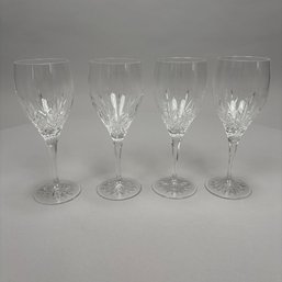 Set Of Four Galway Crystal O'Hara 8-Inch Goblets With The Original Box, Catalog #21000.