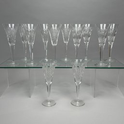 Set Of Twelve Waterford Crystal Millenium Collection Toasting Flutes