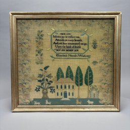 Photographic Copy Of A Needlework Sampler After Elizabeth Neavel, 21st Century