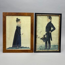 Two Photographic Copies After Jacob Maentel, Pair Of Portraits Of A Young Lady And A Gentleman, 21st Century