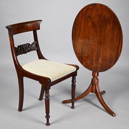 Federal Mahogany Oval Candlestand & Empire Chair
