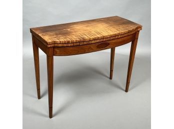 New Hampshire Federal Tiger Maple & Cherry Card Table