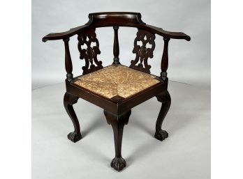Colonial Revival Mahogany Corner Chair