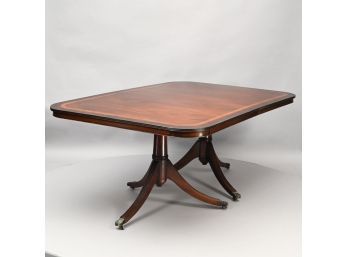 Georgian Style Inlaid Mahogany Three-Part Dining Table