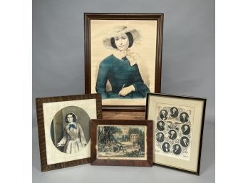 Four American Hand-Colored Large & Small Folio Lithographs, Currier & Ives, New York, Second Half 19th Century