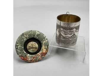 Two Spanish American War Mementoes Commemorating The U.S. Battleship 'Maine,' Circa 1900