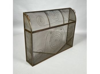 Brass Fireplace Spark Screen, Twentieth Century