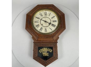 American Oak 'Admiral' Drop-Octagon Wall Clock, William L. Gilbert Clock Co., Winsted, Connecticut, Circa 1901