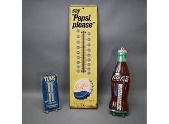 Three Advertising Thermometers