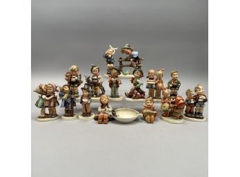 Fourteen Hummel And W. Goebel Porcelain Figures And Figural Groups, A Figural Ashtray, And Five Plates