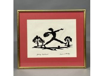 Brendan K. Farley. 'Johnny Appleseed.' Silhouette Lithograph, Twentieth Century