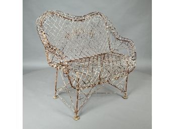 American Wirework Garden Bench In White Paint