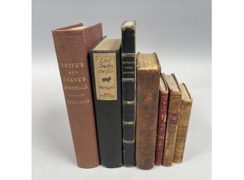 Seven Leather And Cloth-Bound Biographies, Nnineteenth And Early Twentieth Century