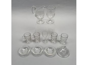 Group Of American 'Bleeding Heart' Pattern Glass, Specialty Glass Co., East Liverpool, Ohio