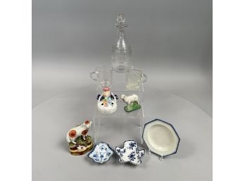 Group Of English And American Ceramic And Glass Table Objects, Late Eighteenth-Early Nineteenth Century