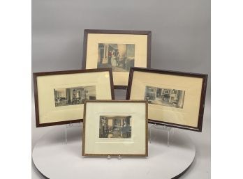 Wallace Nutting (American 1861-41). Four Hand-Tinted Platinotype Pictures, 1900-41