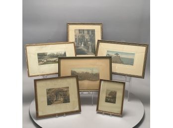 Wallace Nutting (American 1861-41). Six Hand-Tinted Platinotype Pictures, 1900-41