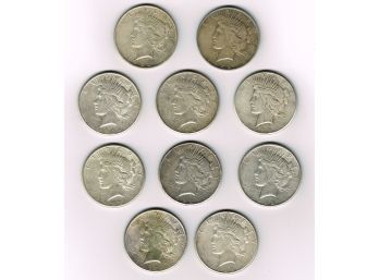 Ten Peace Silver Dollars