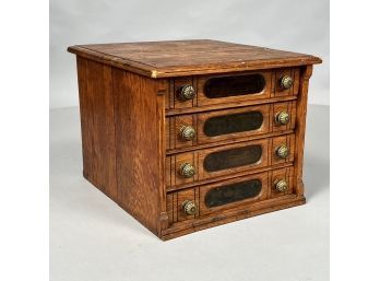 American 'Goff's Best Braid' Oak Spool Or Thread Mercantile Display Chest, Late Nineteenth Century
