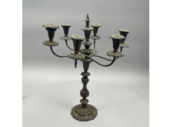 Seven-Light Silver Plate Candelabra