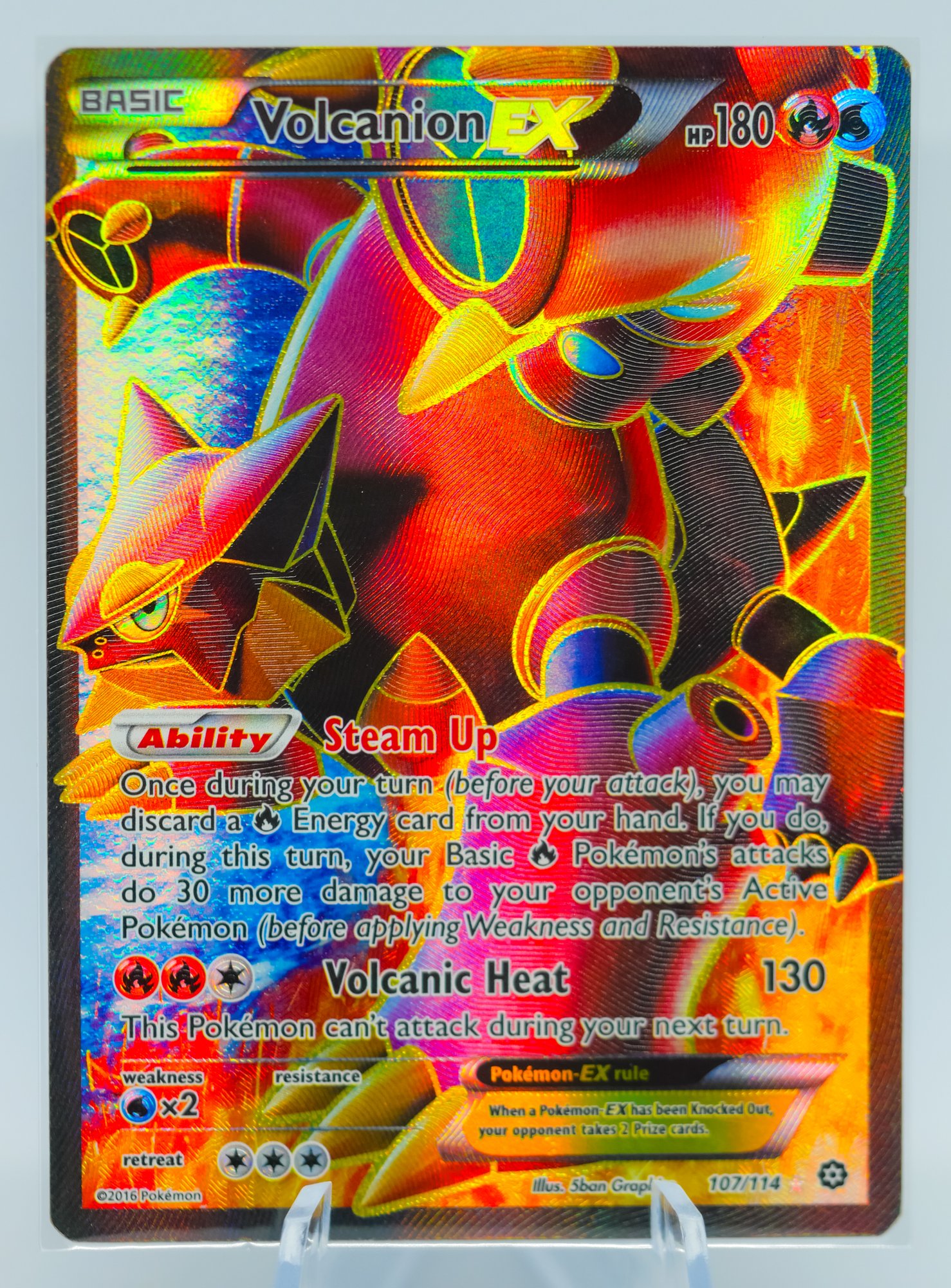 VOLCANION EX Steam Siege Set Full Art Holographic Pokemon Card!!! #9072 |  Auctionninja.com