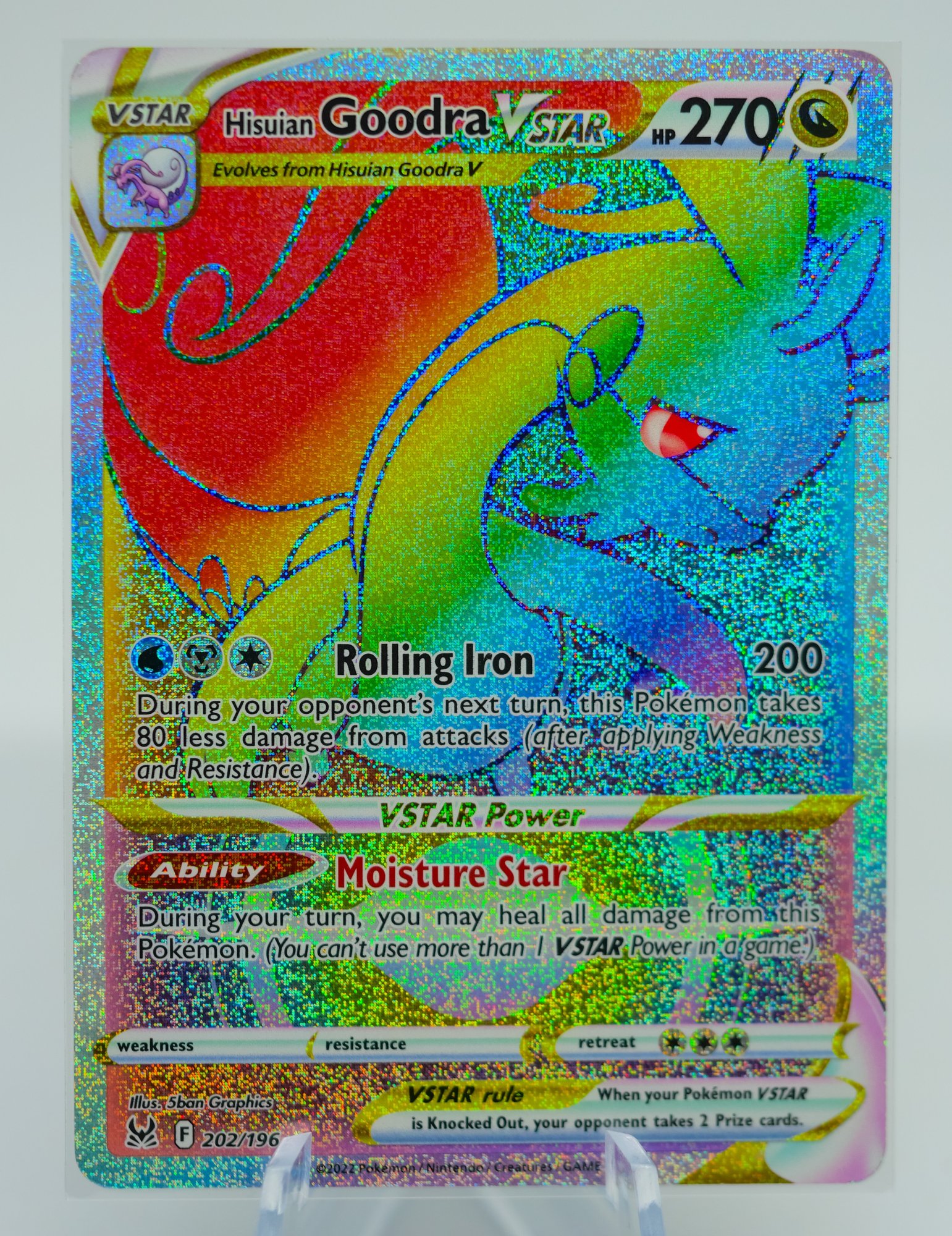 HISUIAN GOODRA VSTAR Lost Origin Set Full Art Rainbow Holographic Pokemon  Card!!! #16408 | Auctionninja.com