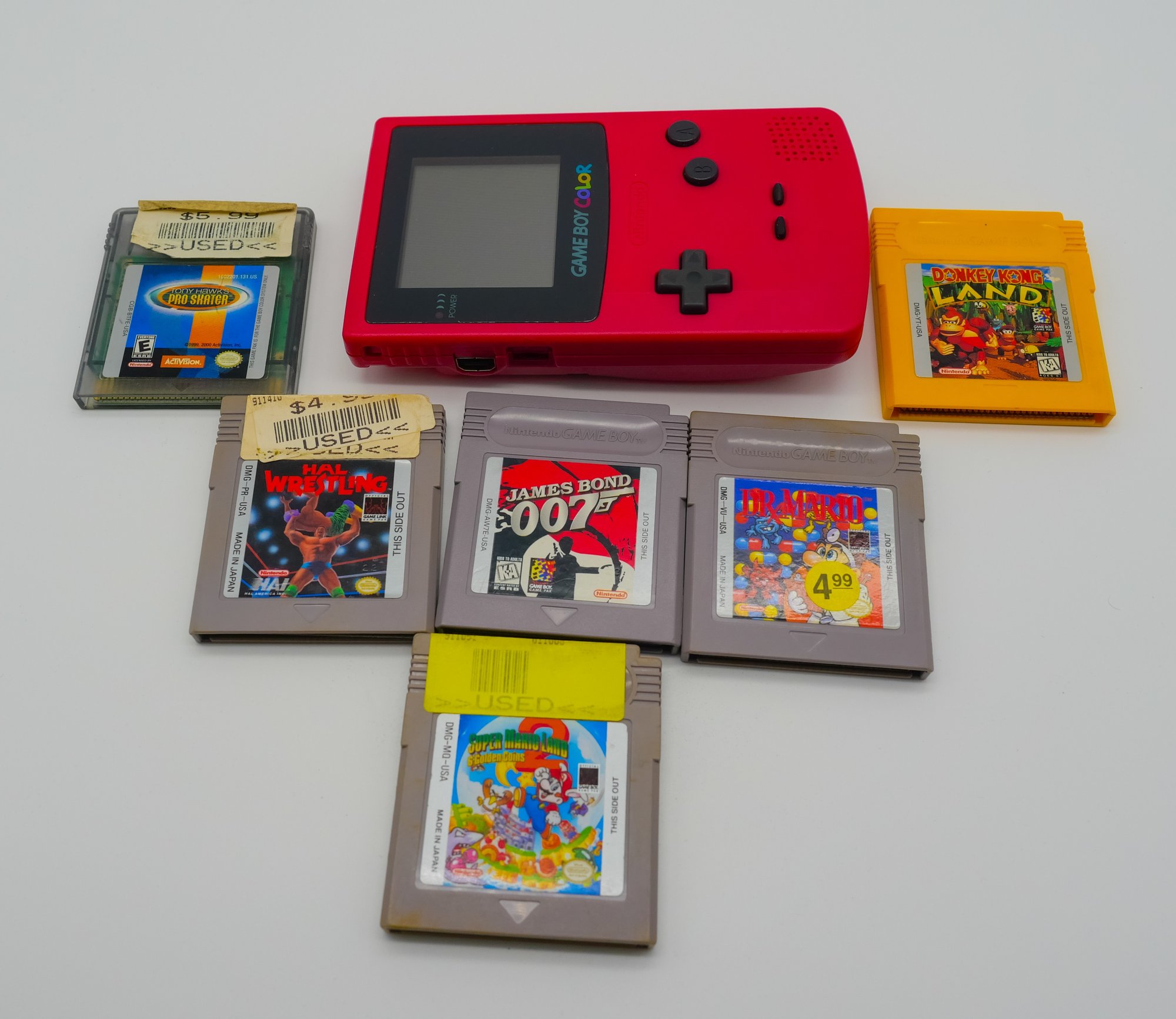 GAMEBOY COLOR & 6 SOUGHT AFTER GAMES INCL. SUPER MARIO LAND 2, TONY ...