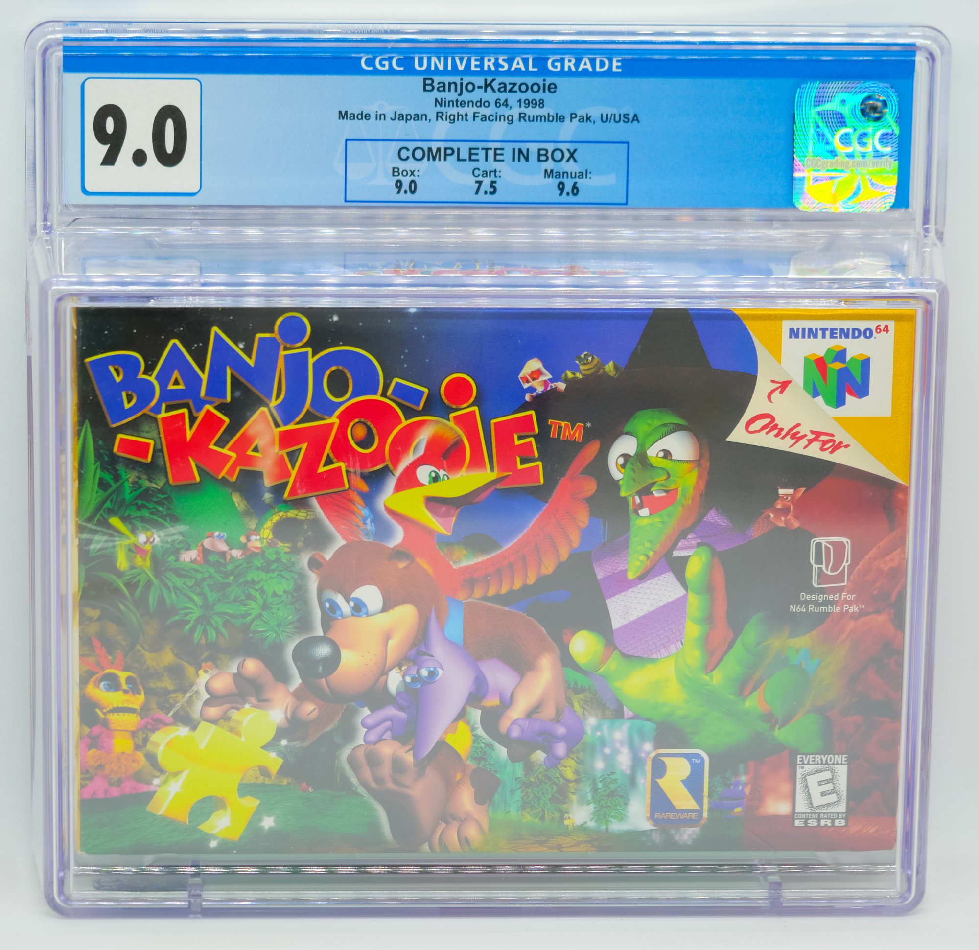UNBELIEVABLE BANJO-KAZOOIE CGC MINT Graded COMPLETE IN BOX