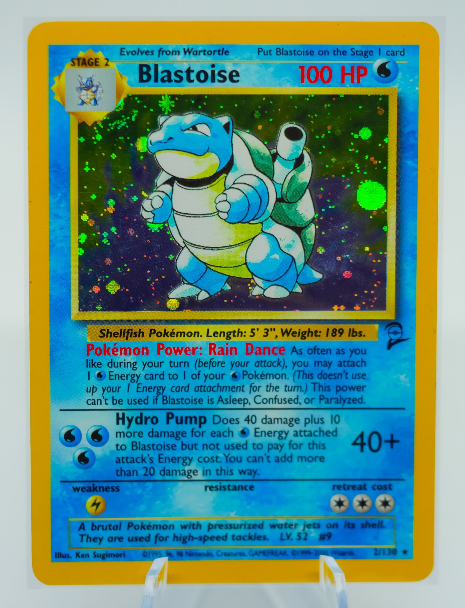 BLASTOISE Base Set 2 Holographic Pokemon Card WITH HOLO SWIRL!!! #13007 |  Auctionninja.com