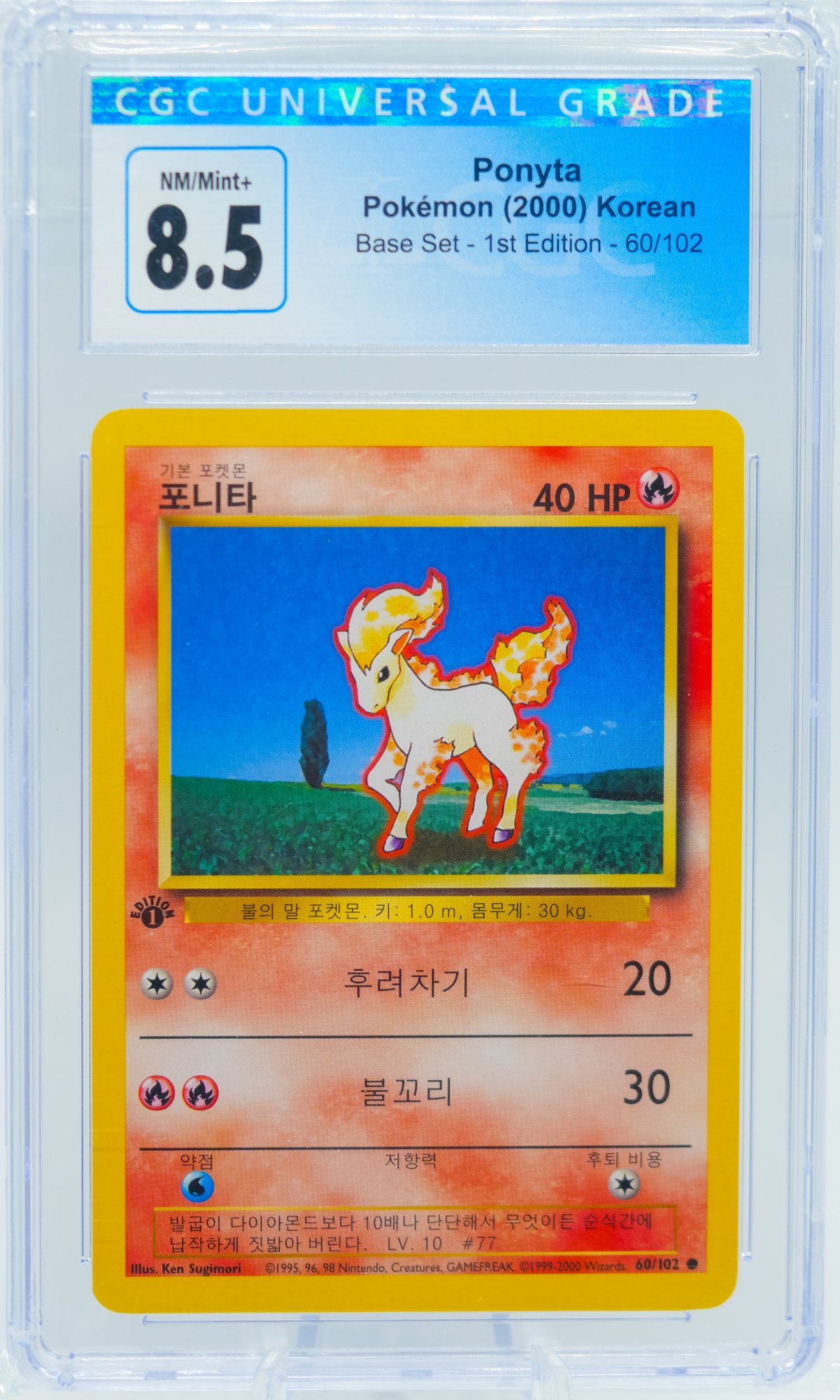 VERY RARE CGC 8.5 PONYTA KOREAN 1ST EDITION BASE SET POKEMON CARD!!! #6962  | Auctionninja.com