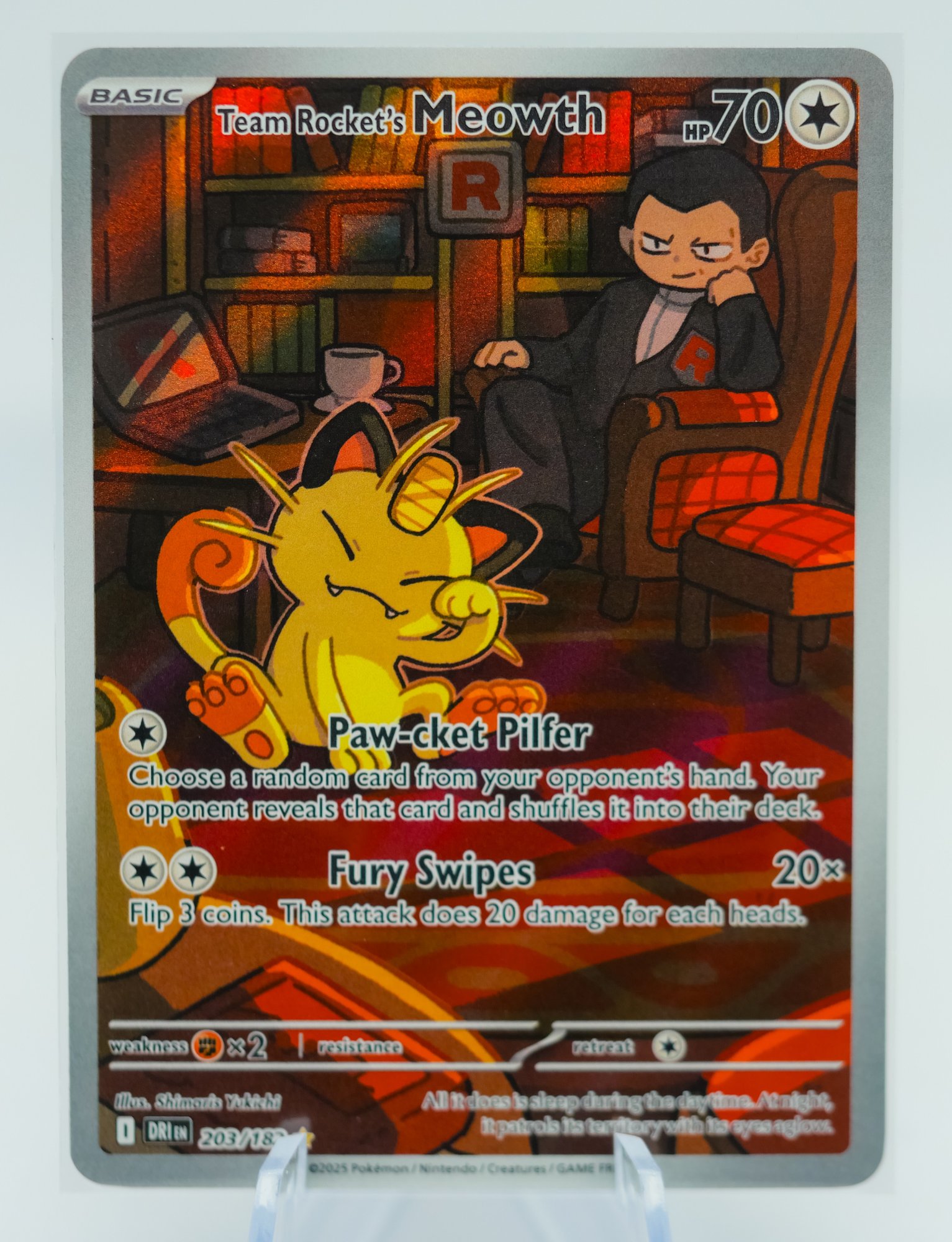 TEAM ROCKET'S MEOWTH Destined Rivals Set Illustration Rare Full Art Holographic Pokemon Card!!! #13434 | Auctionninja.com TEAM ROCKET'S MEOWTH Destined Rivals Set Illustration Rare Full Art Holographic Pokemon Card!!! #13434 | Auctionninja.com