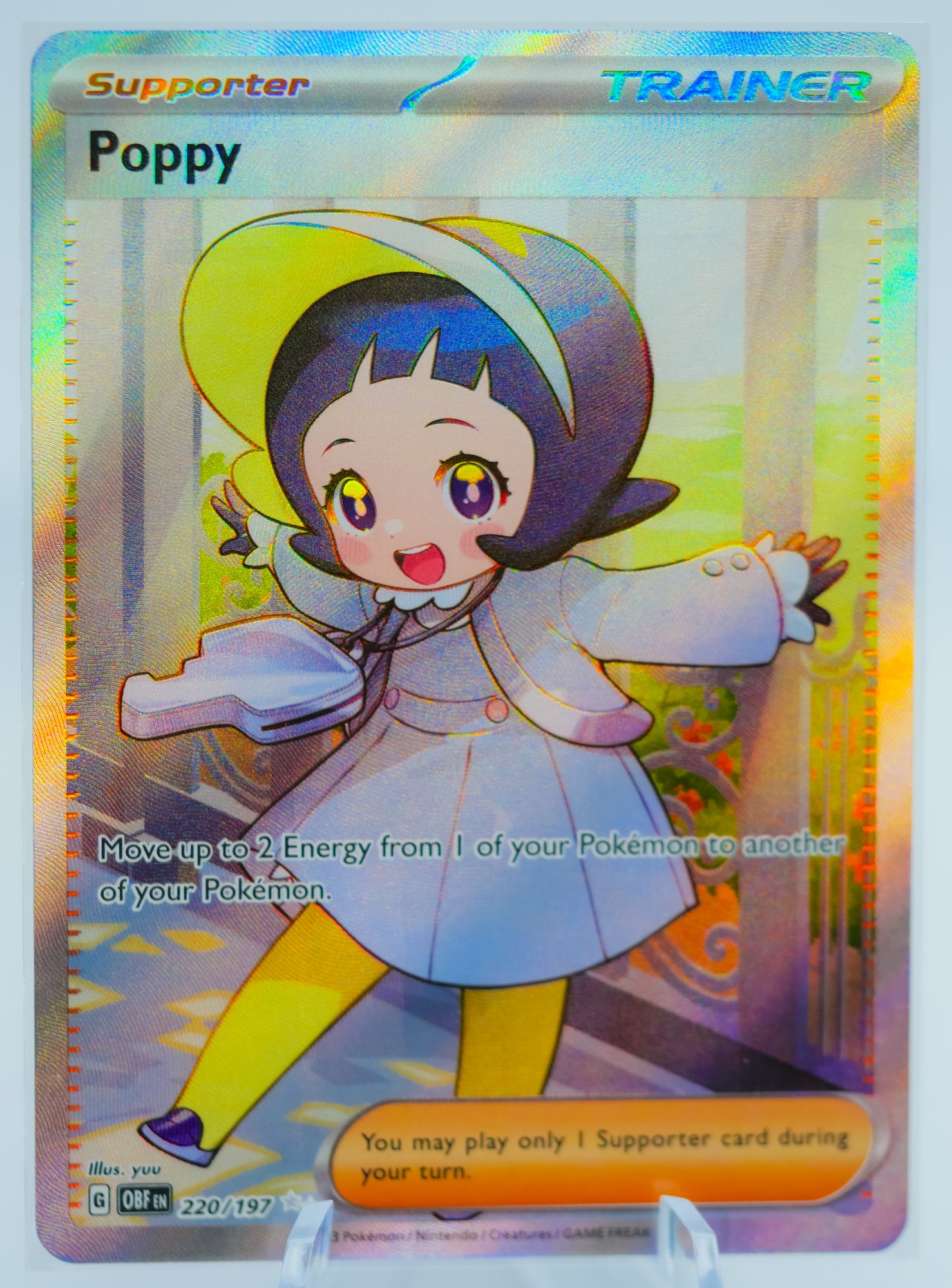 POPPY Obsidian Flames Set Full Art Holographic Pokemon Card!!! #7361 |  Auctionninja.com