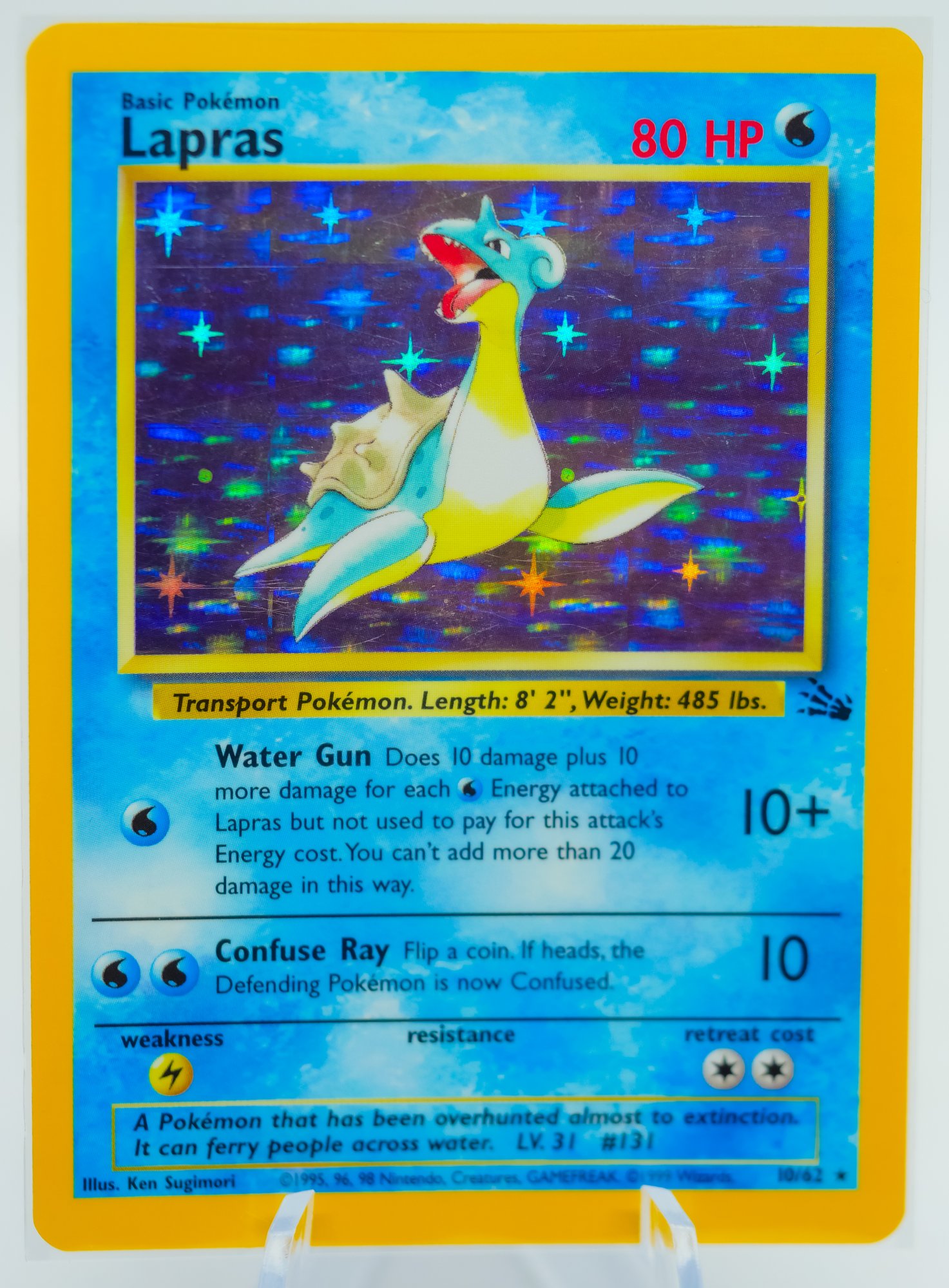 LAPRAS MISCUT FOIL ERROR Fossil Set Holographic Pokemon Card!!! #7454 |  Auctionninja.com