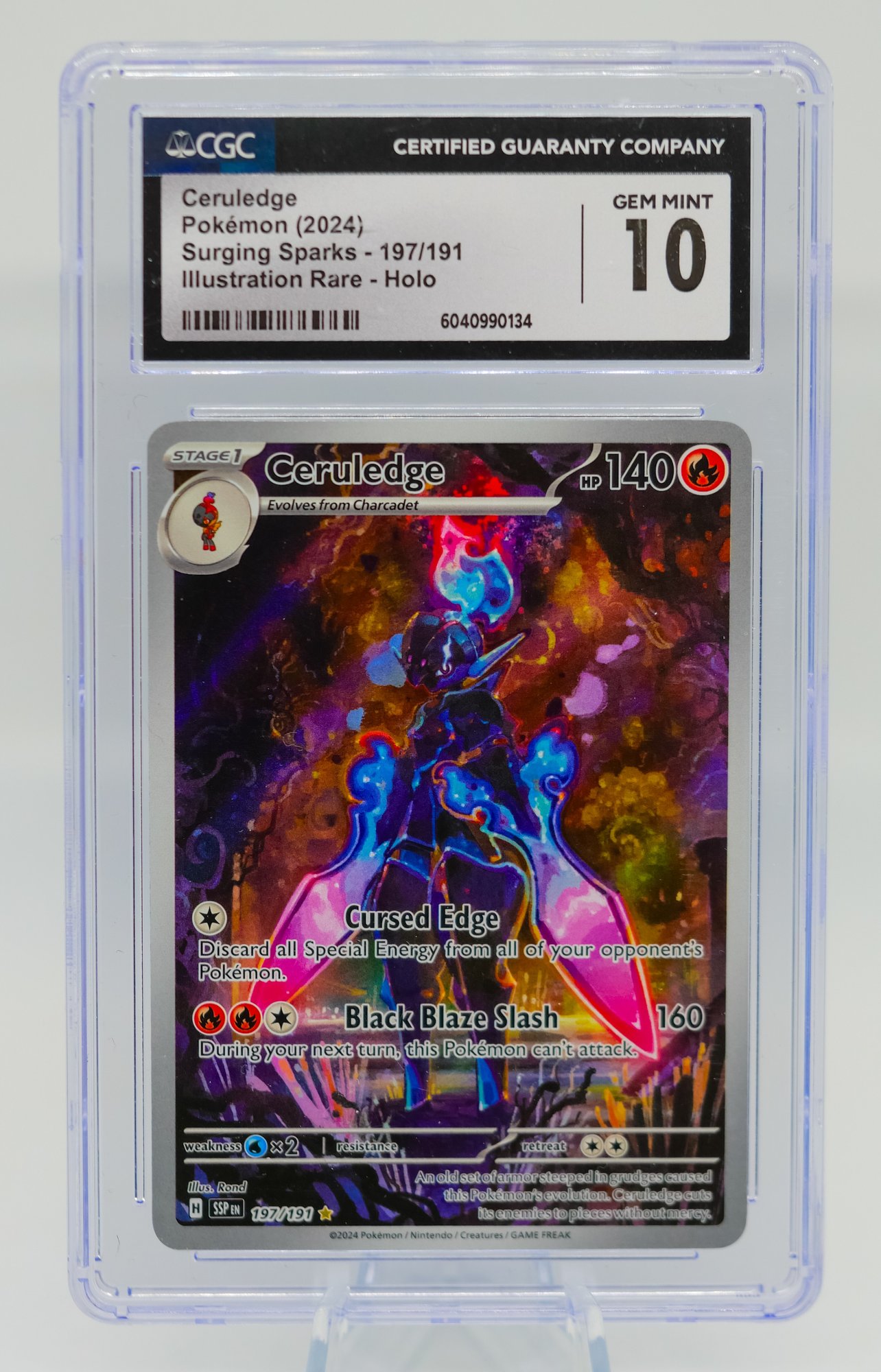 CGC 10 GEM MINT(!) CERULEDGE SURGING SPARKS FULL ART ILLUSTRATION RARE  HOLOGRAPHIC POKEMON CARD!!! #15405 | Auctionninja.com