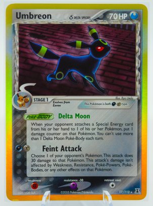 UMBREON DELTA SPECIES REVERSE FOIL POKEMON CARD!!!!! #7905 |  Auctionninja.com