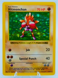 HITMONCHAN SHADOWLESS Base Set Holographic Pokemon Card!!!