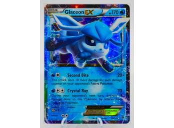 GLACEON EX Fates Collide Set Ultra Rare Holographic Pokemon Card!!!