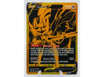 ZACIAN V SWSH Black Star Promo Full Art GOLD SECRET RARE Holographic Pokemon Card!!!!