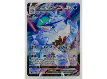 ICE RIDER CALYREX VMAX Silver Tempest Set Full Art TRAINER GALLERY Holographic Pokemon Card!!!!