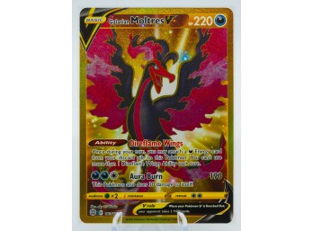 GALARIAN MOLTRES V Evolving Skies Set Full Art GOLD SECRET RARE Holographic Pokemon Card!!!!