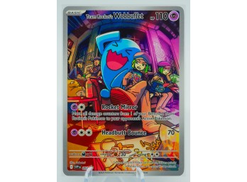 TEAM ROCKET'S WOBBUFFET SV Black Star Promo Full Art Promo Holographic Pokemon Card!!!!