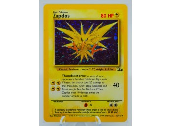 ZAPDOS Fossil Set Holographic Pokemon Card!!!