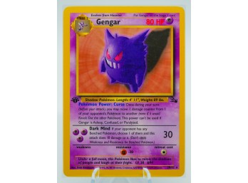 1ST ED GENGAR Fossil Set Holographic Pokemon Card!!!