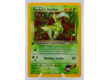Insane 1ST ED ROCKET'S SCYTHER Gym Heroes Set Holographic Pokemon Card!!!
